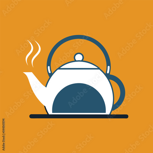 Modern Minimalist Tea Kettle Illustration, A modern interpretation of a tea kettle