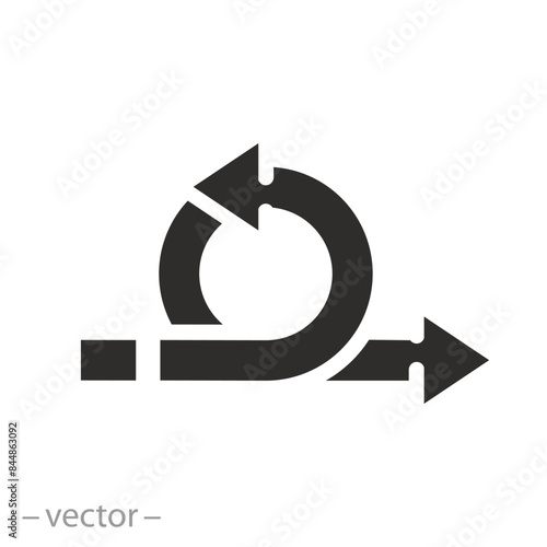 flexible methodology work icon, agile cycle, concept management business, arrow spin, flat symbol on white background - vector illustration