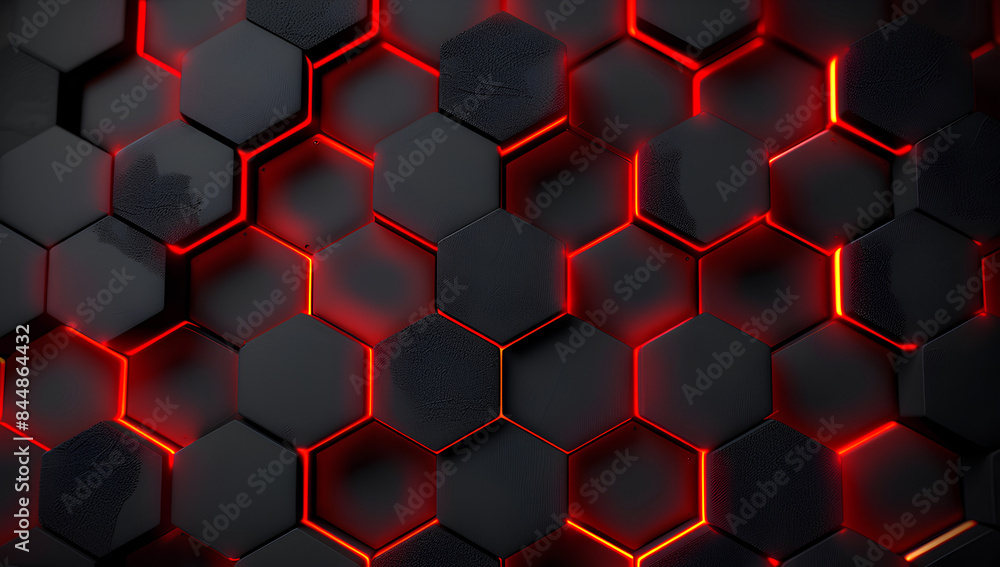 grey and red hexagons modern background illustration grey and red hexagons modern background illustration