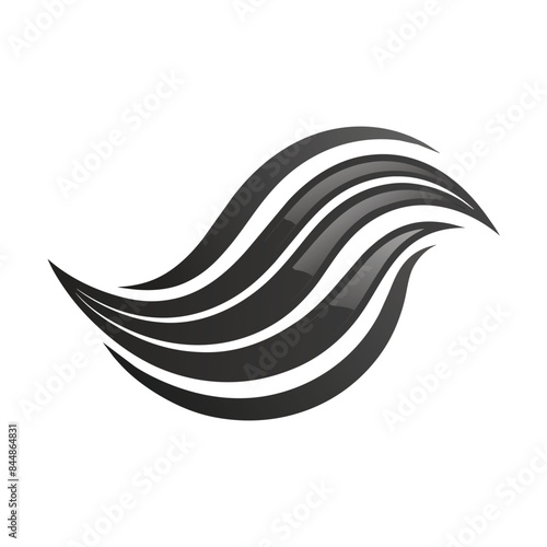 A simple and modern logo with a wave-like pattern, A sleek, monochromatic logo with a subtle wave pattern