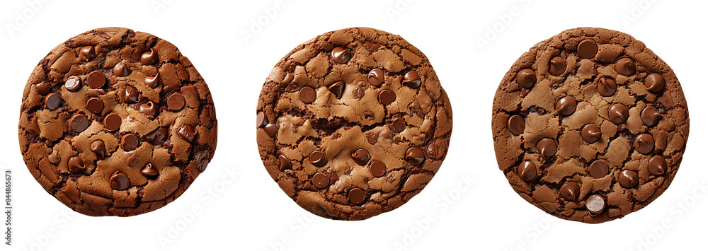 chocolate chip cookies, each with a slightly different texture. chocolate chip cookies, each with a slightly different texture.