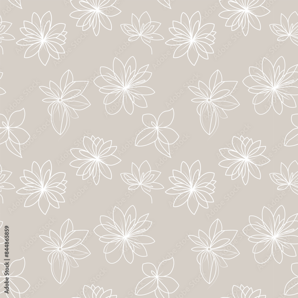 Fototapeta premium Seamless floral pattern. Background in small flowers for textiles, fabrics, cotton fabric, covers, wallpaper, print, gift wrapping, postcard, scrapbooking. 