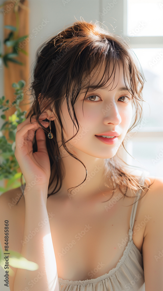 Fototapeta premium 美しい女性モデル スタジオ