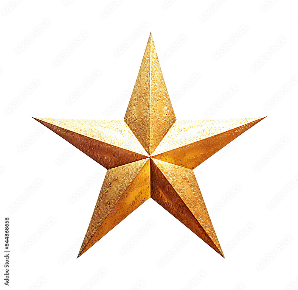 Star with a textured golden surface and a subtle gradient effect. Star with a textured golden surface and a subtle gradient effect.