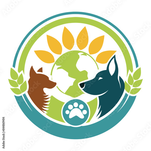 Nonprofit Organization Logo With Dogs and Earth Symbol, Create a clean and modern logo for a nonprofit organization advocating for animal rights