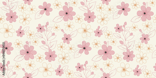 Seamless floral pattern. Background in small flowers for textiles, fabrics, cotton fabric, covers, wallpaper, print, gift wrapping, postcard, scrapbooking.
