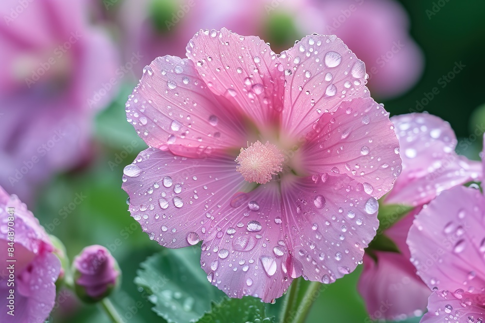 Mallow common close up of a flower Mallow common close up of a flower