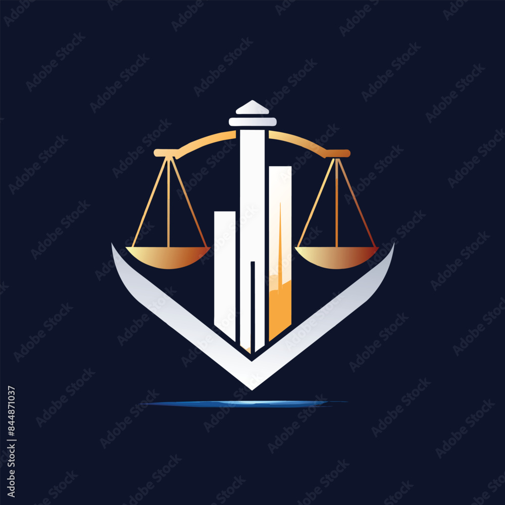 A stylized icon depicting a skyscraper with scales of justice, representing a legal analytics platform, Create a sleek icon for a legal analytics platform A stylized icon depicting a skyscraper with scales of justice, representing a legal analytics platform, Create a sleek icon for a legal analytics platform