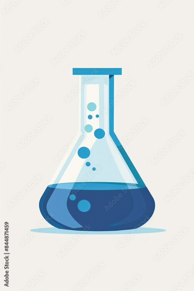 Illustrated Erlenmeyer Flask With Yellow Liquid on White Background Illustrated Erlenmeyer Flask With Yellow Liquid on White Background