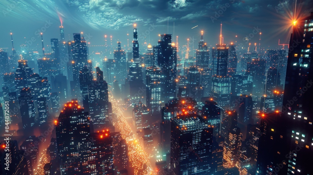 Fototapeta premium futuristic City at night