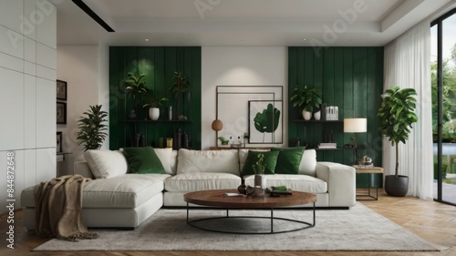 Canadian style luxury furnished staged brand new apartment in the apartment building with the exterior views