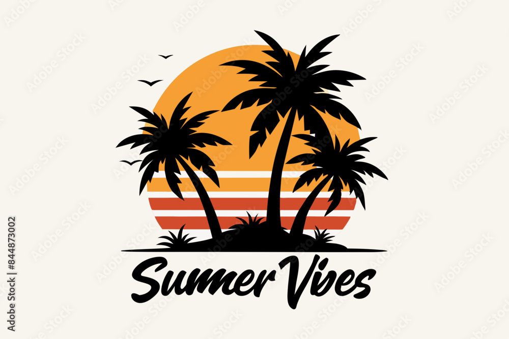 t-shirt palm beach vector illustration