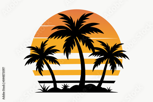 t-shirt palm beach vector illustration