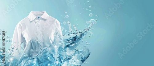 White Shirt Splashing In Blue Water