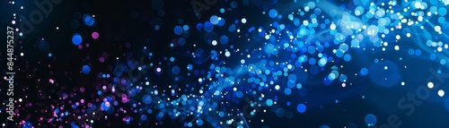 Abstract Blue and Purple Bokeh Lights On Dark Background