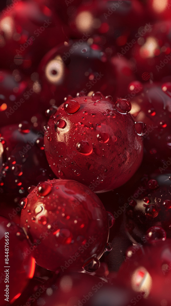 Glossy Cranberries Close-Up Glossy Cranberries Close-Up