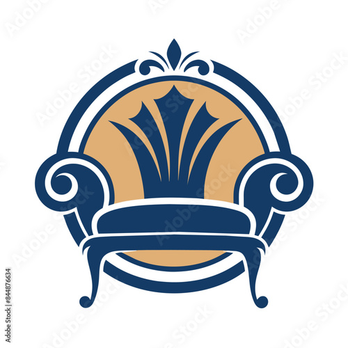 A simple and elegant logo for a furniture company, featuring a yellow armchair with a star in the center, Generate a simple and elegant logo for a furniture online retailer
