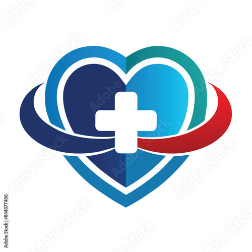 A green heart-shaped logo featuring a person inside, symbolizing health and wellness, Health care logo set with heart shape