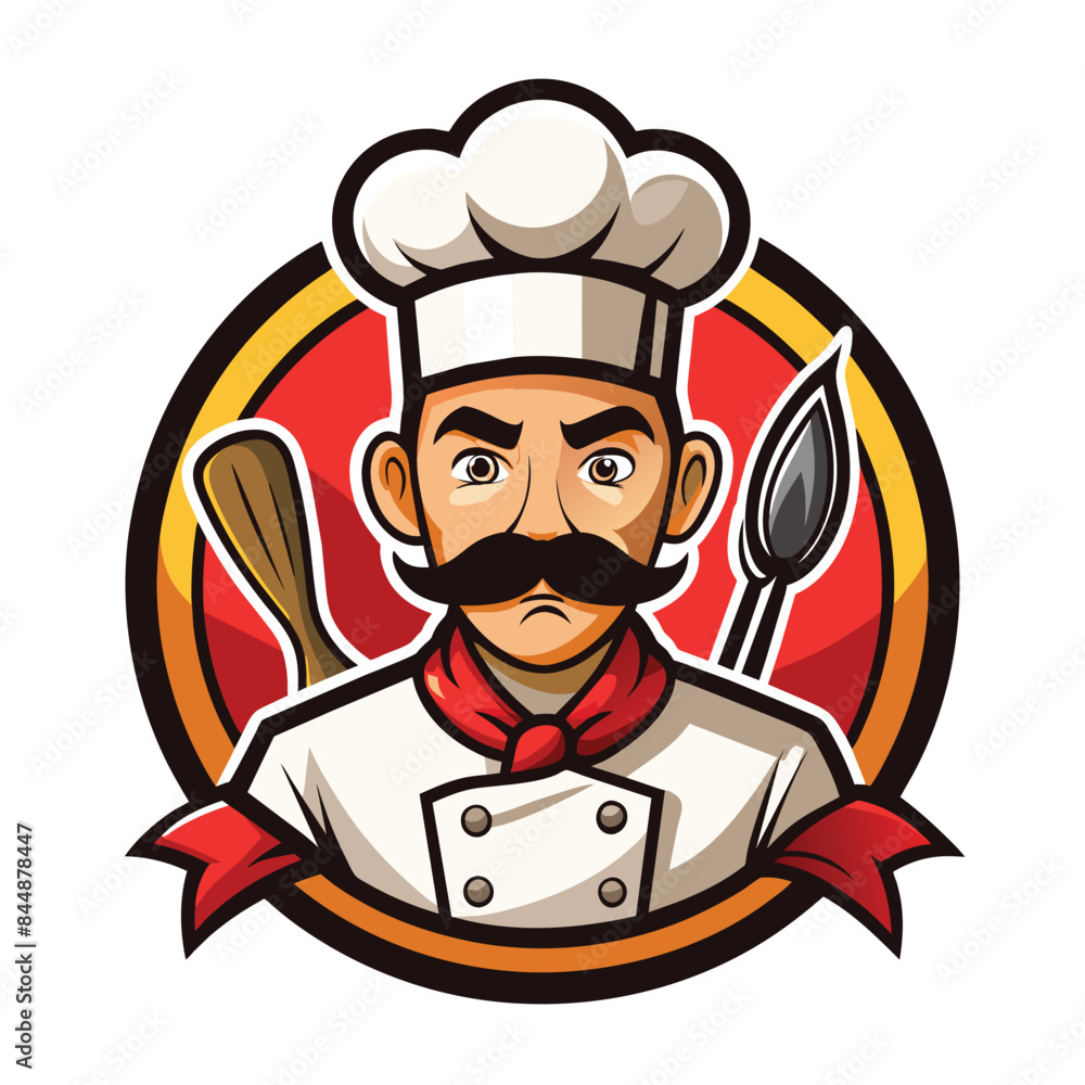 A kitchen chef logo design featuring a stylized letter A and a music note, Kitchen Chef Logo Design A kitchen chef logo design featuring a stylized letter A and a music note, Kitchen Chef Logo Design