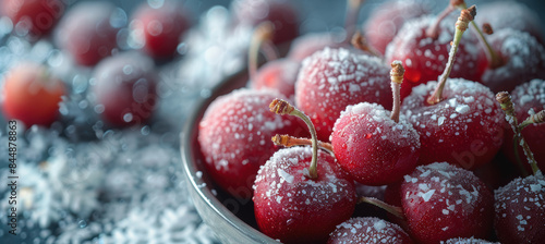 Crimson Cherries and Snowflakes Harmony