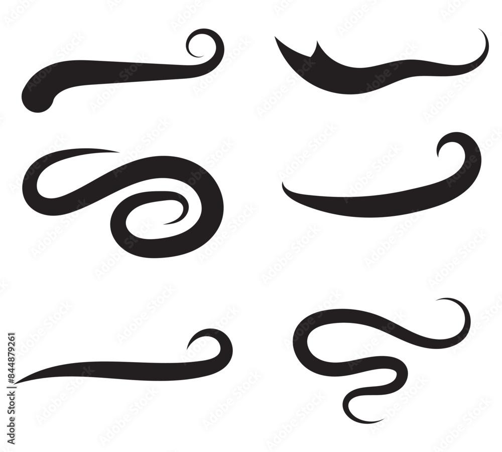 Obraz premium Swoosh and swash tails collection. Vector illustration