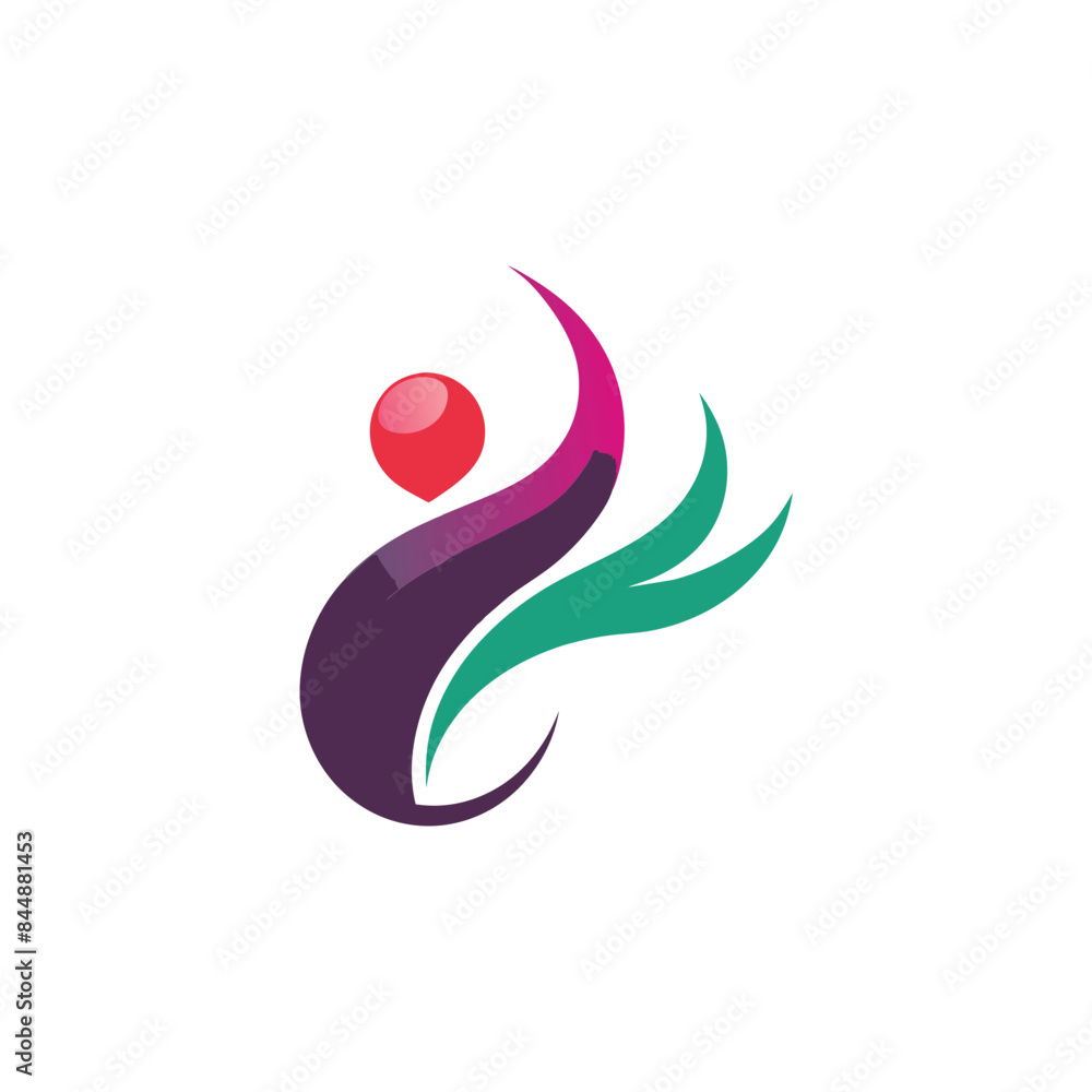 Obraz premium A modern, colorful logo for a charity fundraiser featuring a star, wings, and a leaf, Sleek and modern branding for a charity fundraiser