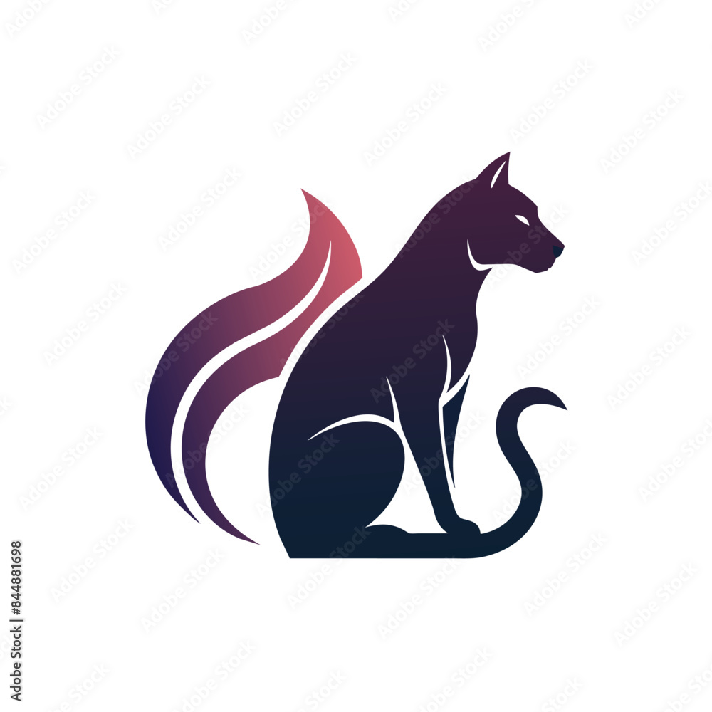 A stylish logo design featuring a black silhouette of a dog and a cat in a circular shape with a green wavy line, Sleek logo featuring a silhouette of a cat and dog A stylish logo design featuring a black silhouette of a dog and a cat in a circular shape with a green wavy line, Sleek logo featuring a silhouette of a cat and dog