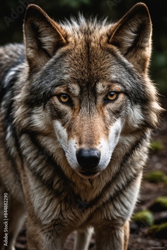 Eye Contact  Intense Gaze of a Wolf Captured in Nature