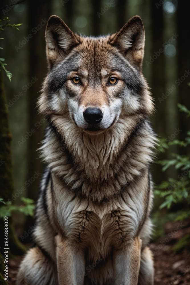 Eye Contact: Intense Gaze of a Wolf Captured in Nature Eye Contact: Intense Gaze of a Wolf Captured in Nature