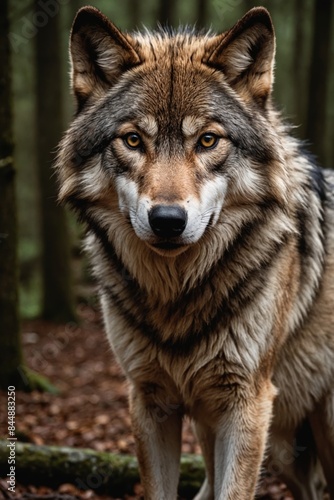 Eye Contact  Intense Gaze of a Wolf Captured in Nature