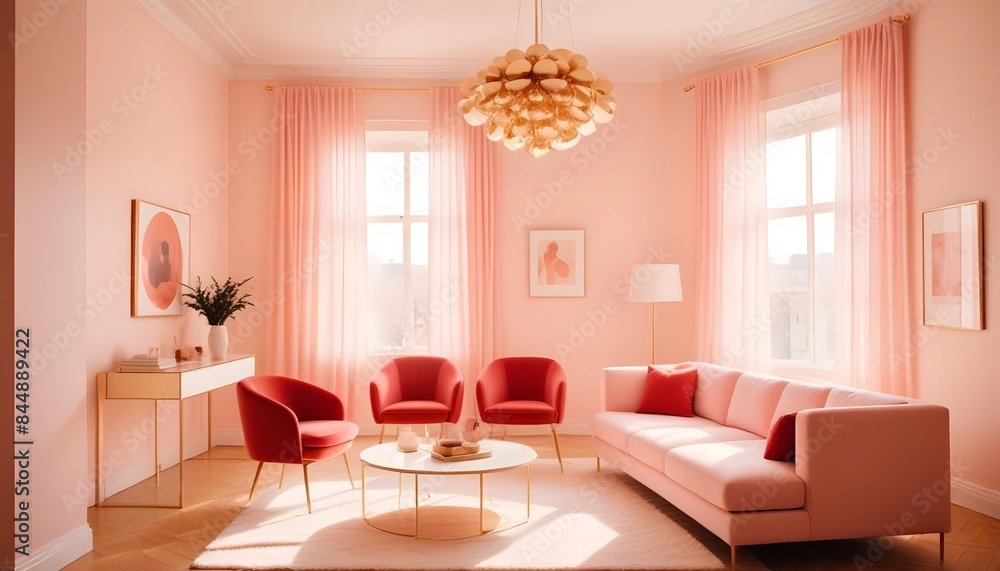 Fototapeta premium white and gold theme modern interior