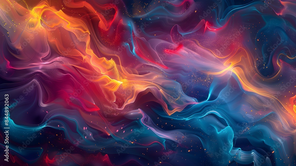 a high-definition, 8K image of a vibrant and colorful abstract pattern, featuring swirling shapes and dynamic lines, creating a visually stunning and captivating background. Realistic HD