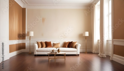 white and gold theme modern interior
