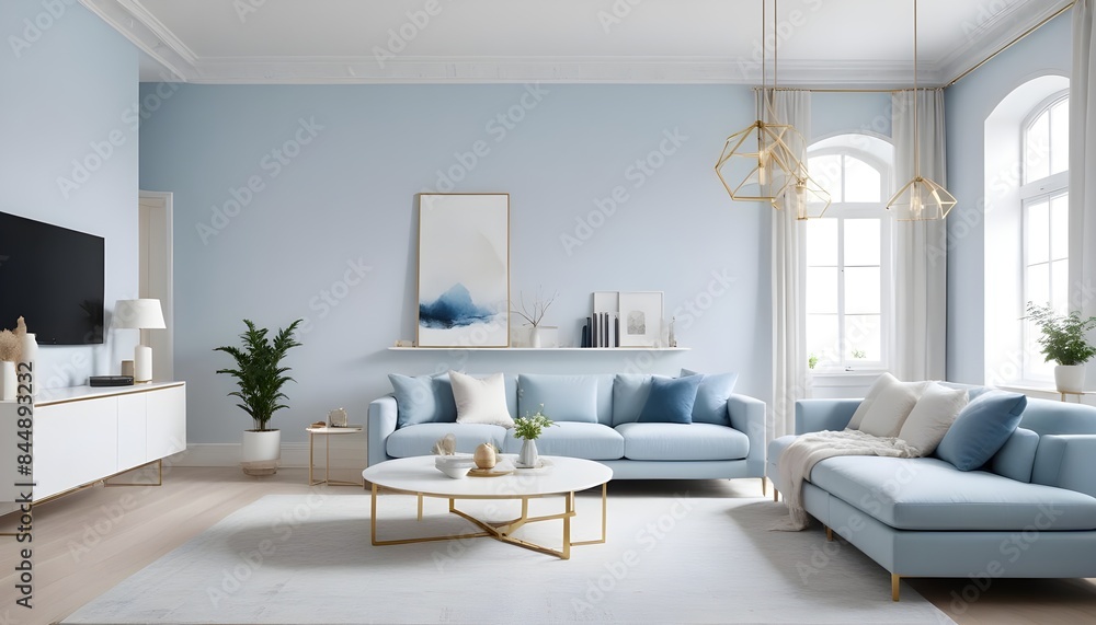 Fototapeta premium white and gold theme modern interior