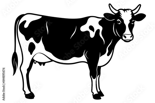 cow animal silhouette vector illustration