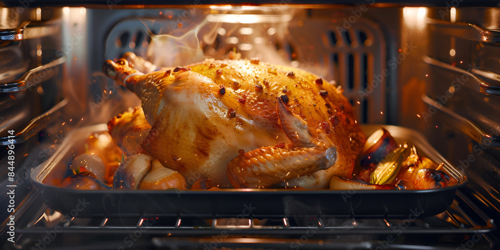 Delicious roast chicken fresh from the oven, Tikka boti on the grill.
Delicious roast chicken fresh from the oven, Tikka boti on the grill.