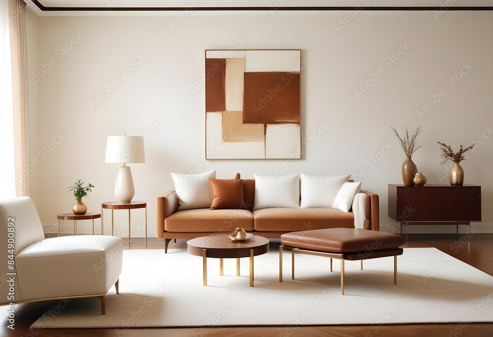 Fototapeta premium white and gold theme modern interior