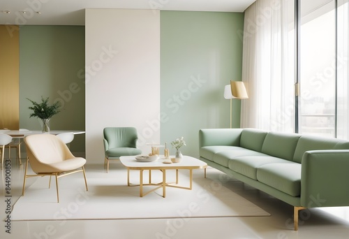 white and gold theme modern interior