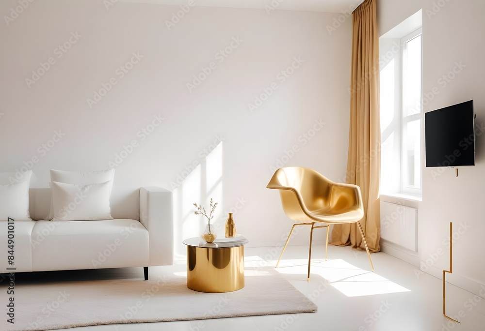 Obraz premium white and gold theme modern interior