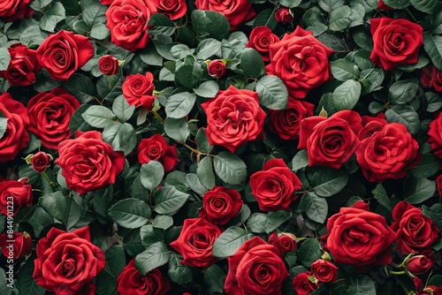 Beautiful roses in the garden. close up on red roses