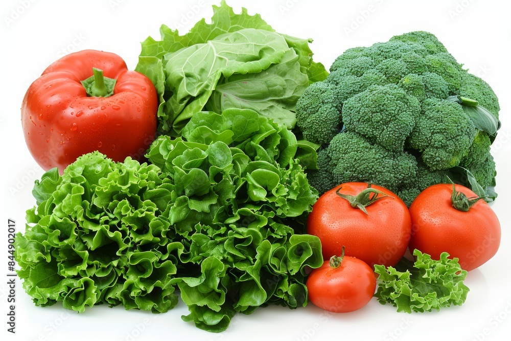 Fresh vegetables including bell peppers, broccoli, and lettuce, perfect for high resolution food photography and capturing healthy, organic produce Fresh vegetables including bell peppers, broccoli, and lettuce, perfect for high resolution food photography and capturing healthy, organic produce