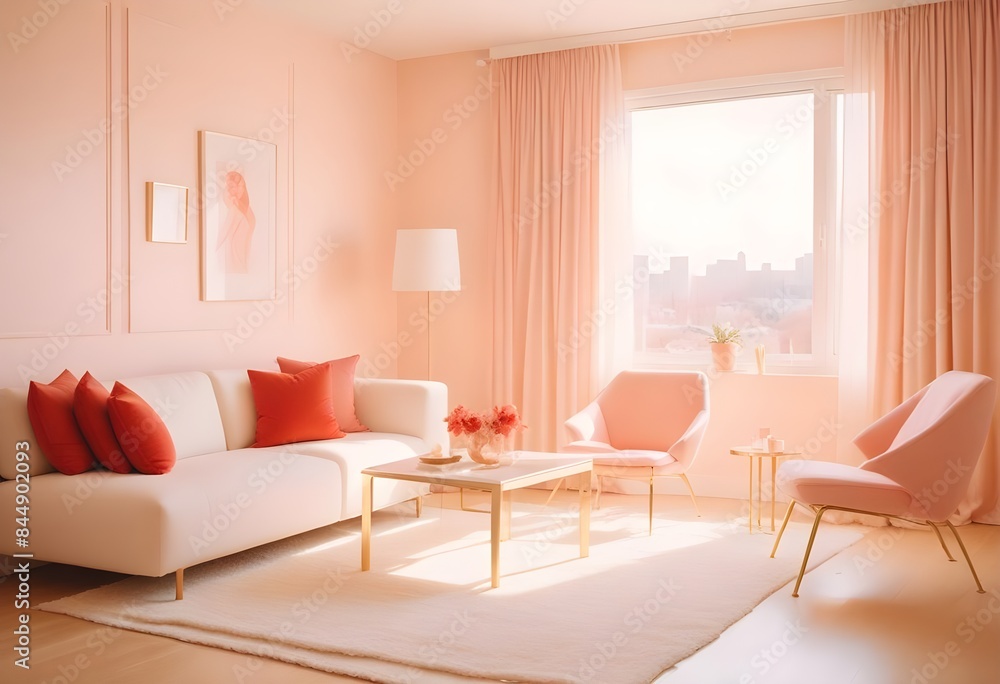 Fototapeta premium white and gold theme modern interior