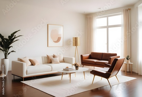 white and gold theme modern interior