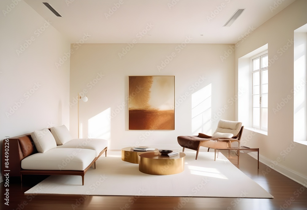 Fototapeta premium white and gold theme modern interior