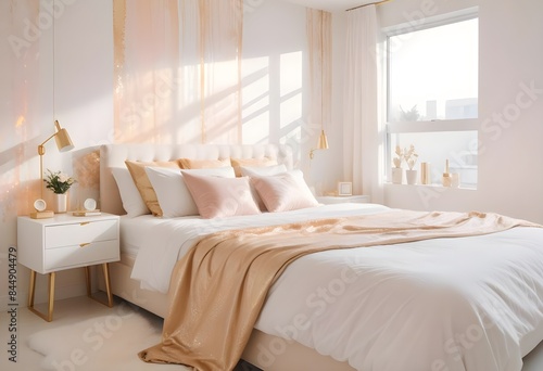 white and gold theme modern interior