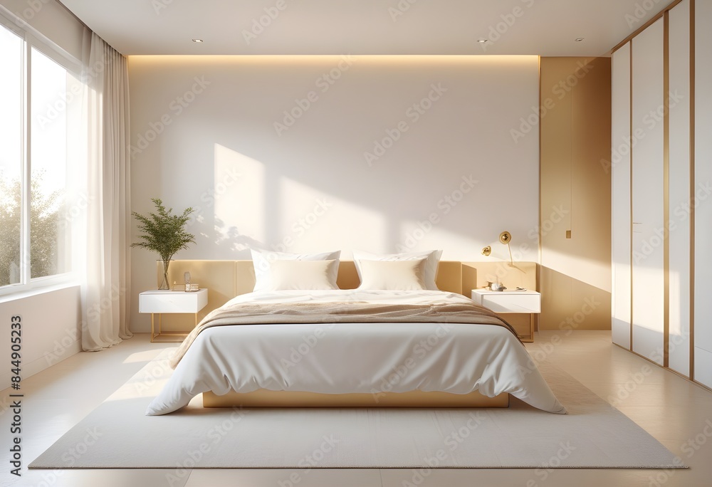 white and gold theme modern interior