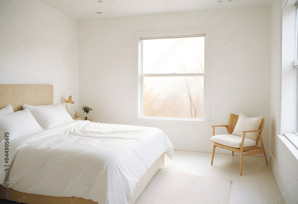 Fototapeta premium white and gold theme modern interior
