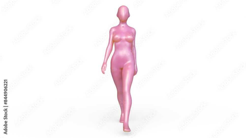 歩く女性イメージ　3DCGレンダリング