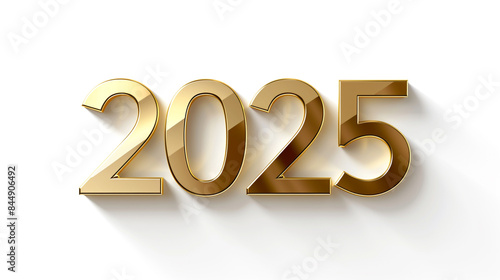 2025 in gold text on a white background, new year concept