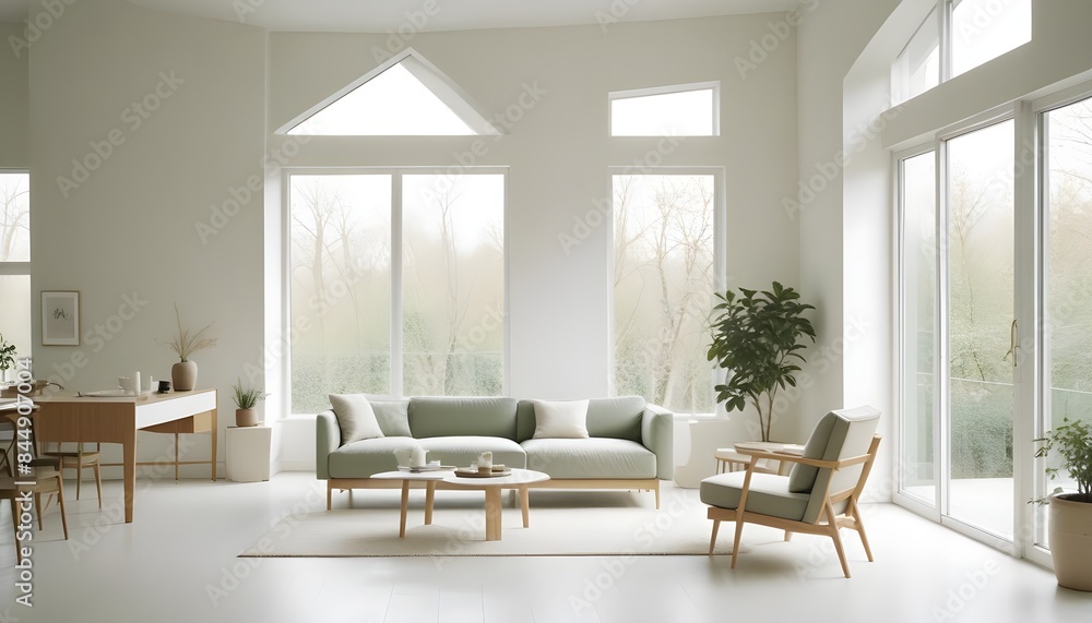 Fototapeta premium white and gold theme modern interior
